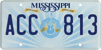 MS license plate ACC813