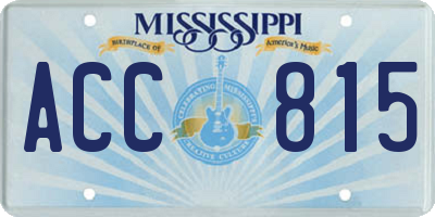 MS license plate ACC815