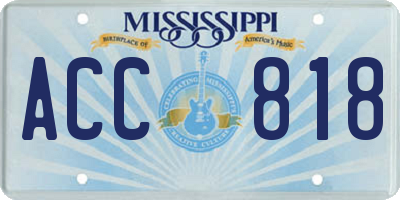 MS license plate ACC818