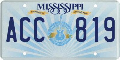 MS license plate ACC819