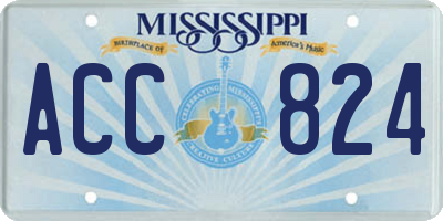 MS license plate ACC824
