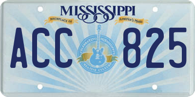 MS license plate ACC825