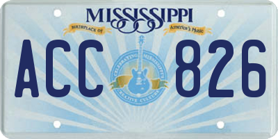 MS license plate ACC826