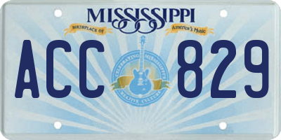 MS license plate ACC829