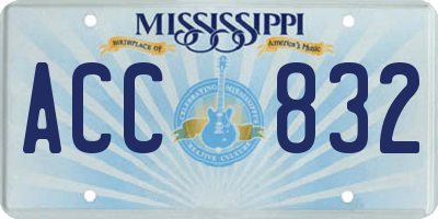 MS license plate ACC832