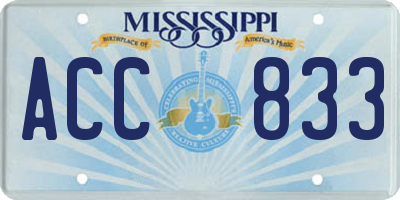 MS license plate ACC833