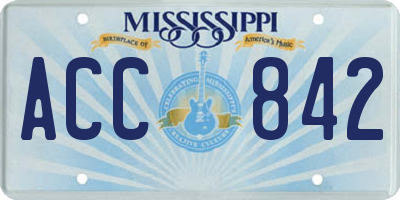 MS license plate ACC842