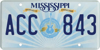 MS license plate ACC843