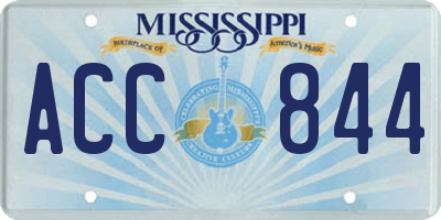 MS license plate ACC844