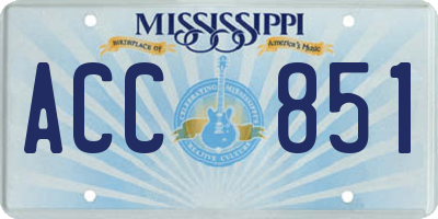 MS license plate ACC851