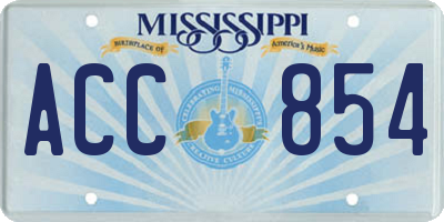 MS license plate ACC854