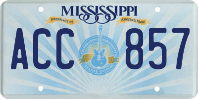 MS license plate ACC857
