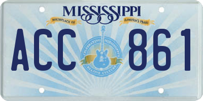 MS license plate ACC861