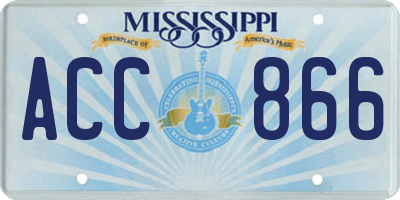 MS license plate ACC866