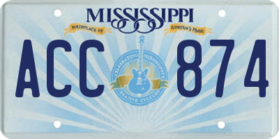 MS license plate ACC874
