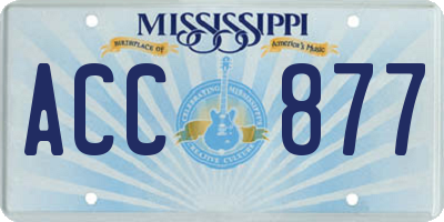 MS license plate ACC877