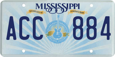 MS license plate ACC884
