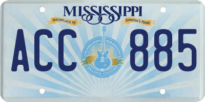 MS license plate ACC885