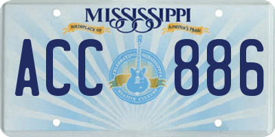MS license plate ACC886