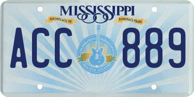 MS license plate ACC889