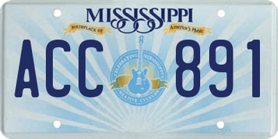 MS license plate ACC891