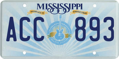 MS license plate ACC893