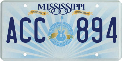 MS license plate ACC894