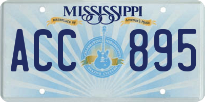 MS license plate ACC895
