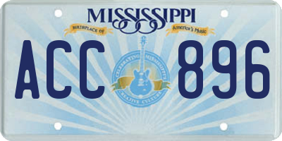 MS license plate ACC896