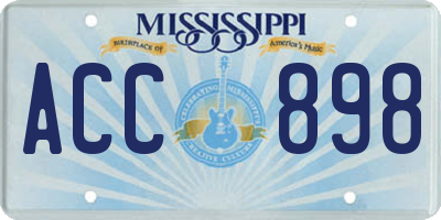 MS license plate ACC898