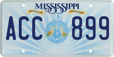 MS license plate ACC899