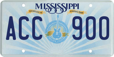 MS license plate ACC900