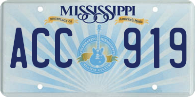 MS license plate ACC919