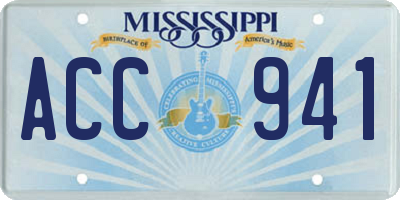 MS license plate ACC941
