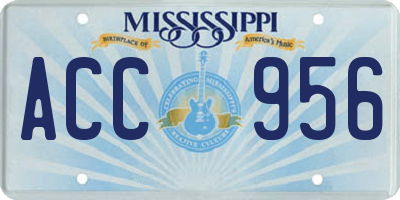 MS license plate ACC956