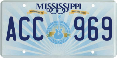 MS license plate ACC969