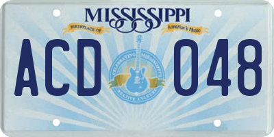 MS license plate ACD048
