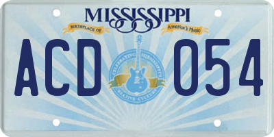 MS license plate ACD054