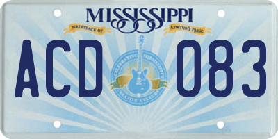 MS license plate ACD083