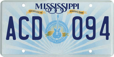 MS license plate ACD094