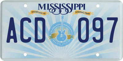 MS license plate ACD097