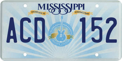MS license plate ACD152