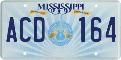 MS license plate ACD164