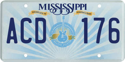 MS license plate ACD176