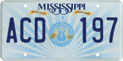 MS license plate ACD197