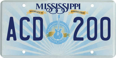 MS license plate ACD200