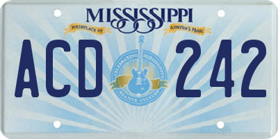 MS license plate ACD242