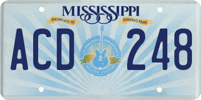 MS license plate ACD248