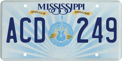 MS license plate ACD249