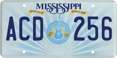 MS license plate ACD256